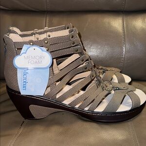 JBU Jean Snakeprint Gladiator Style Wedge Sandals, Women’s size 11M, NWTs